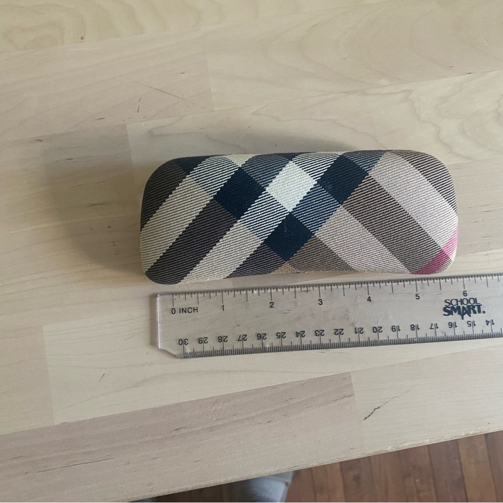 Burberry Checkered Glasses Case - Black, White, Tan